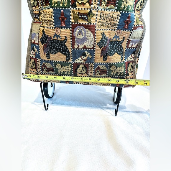 Faithful Companion Pioneer Express Canvas Rolling Shopping Bag with Dogs Vintage - Picture 9 of 16